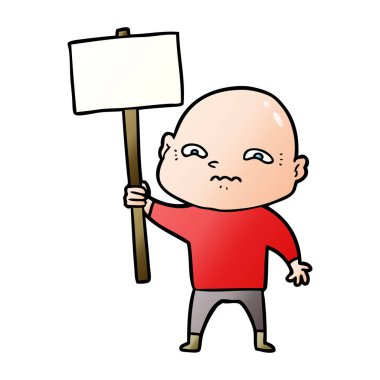 vektör çizim karikatür gergin adam