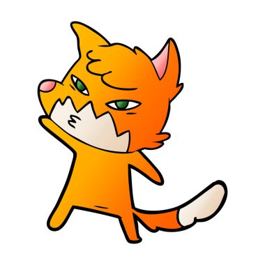 Akıllı karikatür fox vektör çizim