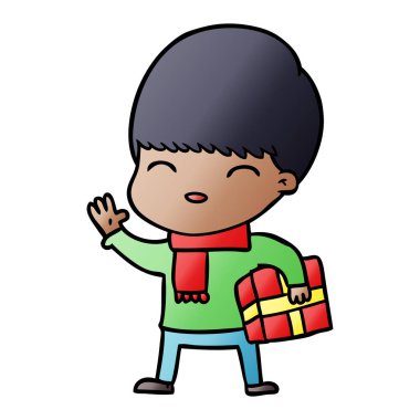 mutlu çizgi film çocuk vektör çizim