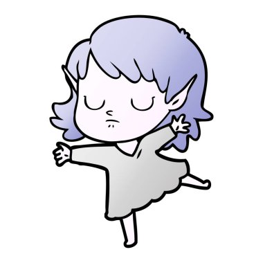 vektör çizim karikatür elf kızı