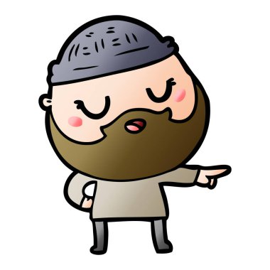 Sakallı sevimli çizgi adam