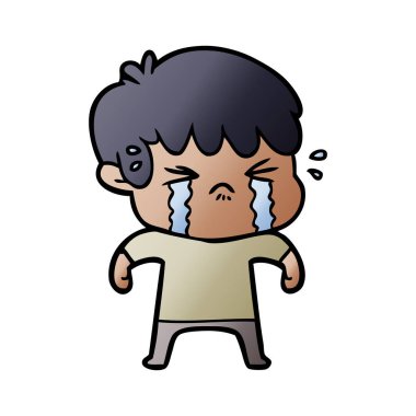 vektör çizim karikatür çocuk ağlıyor