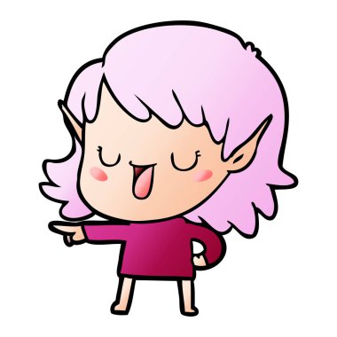 vektör çizim karikatür elf kızı