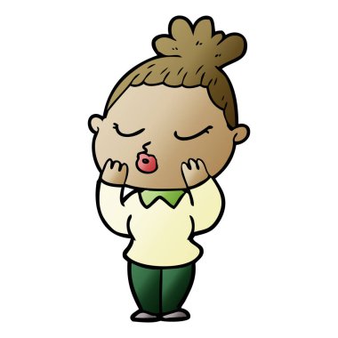 vektör çizim karikatür sakin kadın