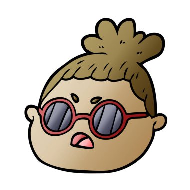 vektör çizim karikatür kadın yüzü