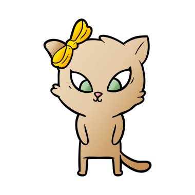 Çizgi film kedisinin vektör çizimi