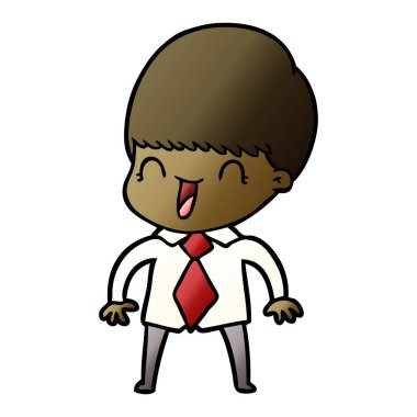 mutlu çizgi film çocuk vektör çizim