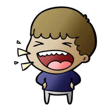 adam gülüyor karikatür vektör çizim