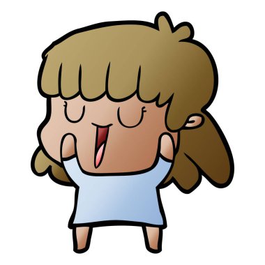 Çizgi filmdeki kadının vektör çizimi