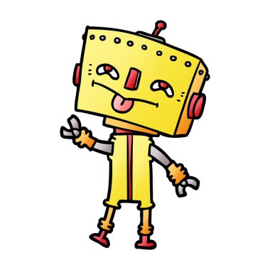 Çizgi film robotunun vektör çizimi