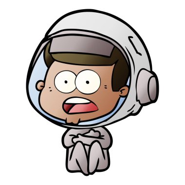 Çizgi film astronotunun vektör çizimi