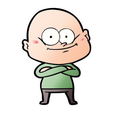 karikatür kel adam bakıyor