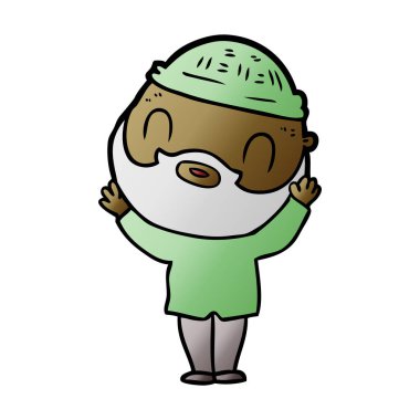 vektör çizim karikatür sakallı adam