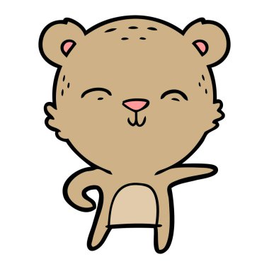 mutlu karikatür ayı vektör çizim