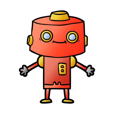 Çizgi film robotunun vektör çizimi