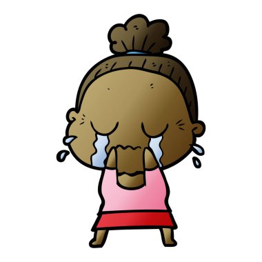 çizgi film ağlayan yaşlı kadın