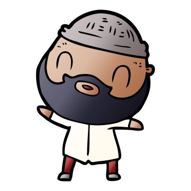 vektör çizim karikatür sakallı adam