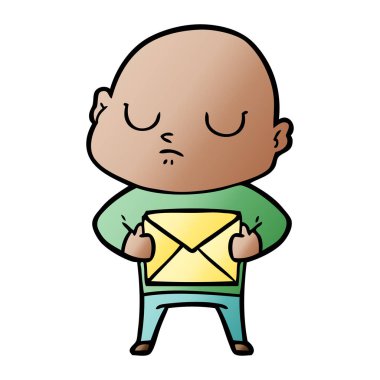 vektör çizim karikatür kel adam