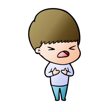 vektör çizim karikatür adam vurguladı