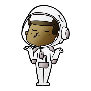 vektör çizim karikatür emin astronot