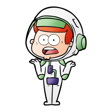 Çizgi film astronotunun vektör çizimi