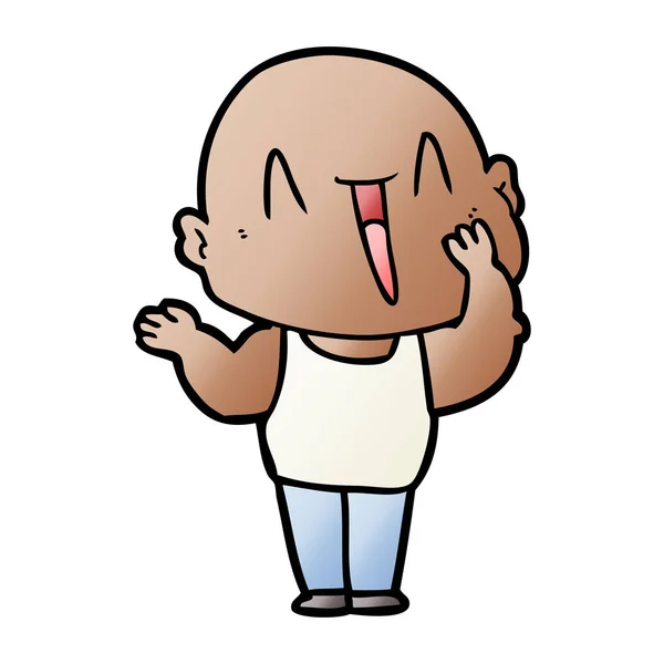 Feliz Cartoon Homem Careca —  Vetores de Stock