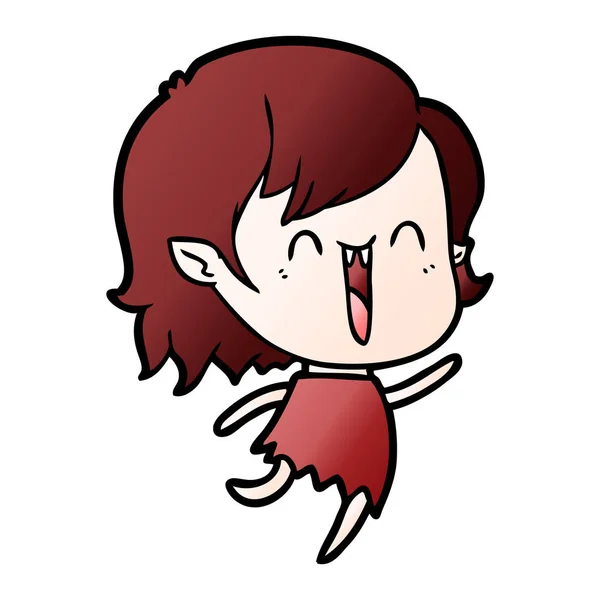 可爱的卡通快乐的吸血鬼女孩 — 图库矢量图片