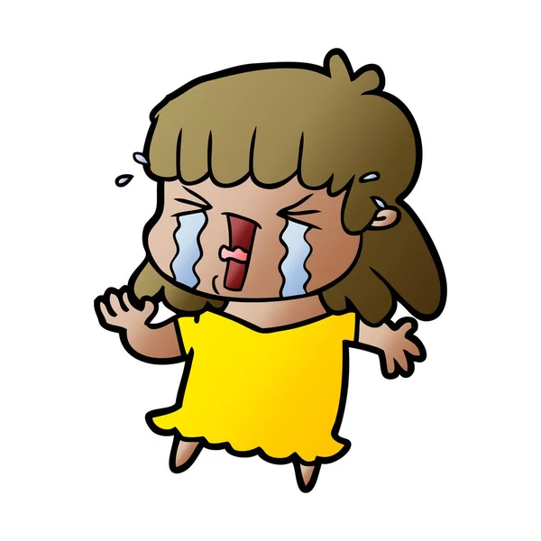 Cartoon Woman Tears — Stock Vector