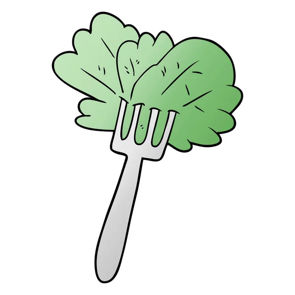 Ilustração Vetorial Folhas Salada Desenhos Animados — Vetor de Stock