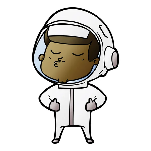 Vektorové Ilustrace Kreslené Jistý Astronaut — Stockový vektor