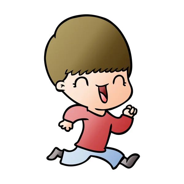 Vectorillustratie Van Happy Cartoon Jongen — Stockvector