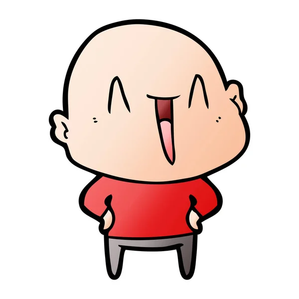 Feliz Cartoon Homem Careca — Vetor de Stock