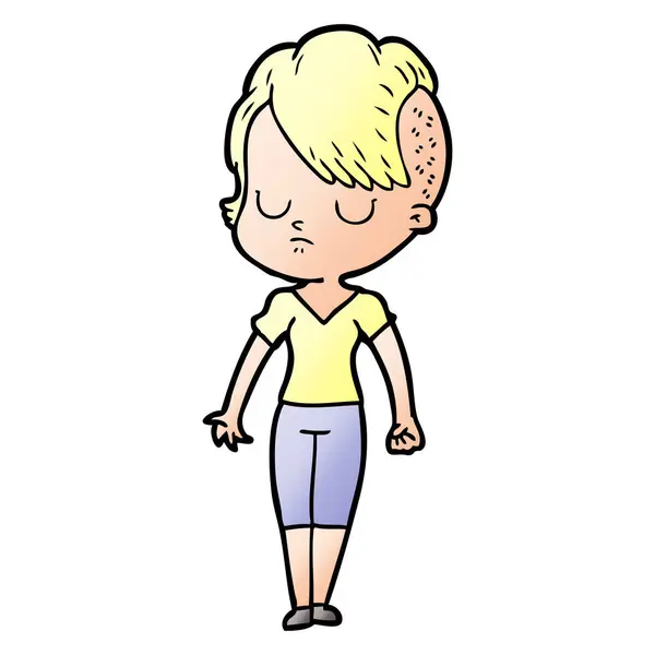 Vector Illustratie Van Cartoon Vrouw — Stockvector