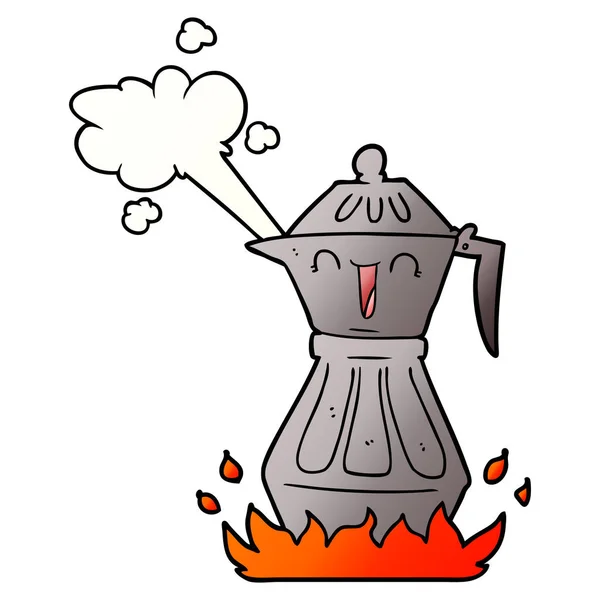 Vektorová Ilustrace Kresleného Hrnce Kávy — Stockový vektor