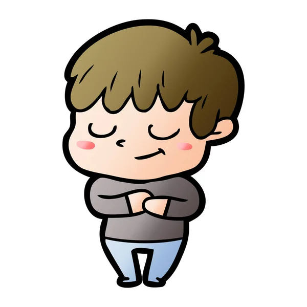 Vectorillustratie Van Happy Cartoon Jongen — Stockvector