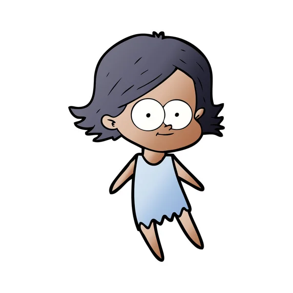 Vector Illustration Happy Cartoon Girl — Stock Vector