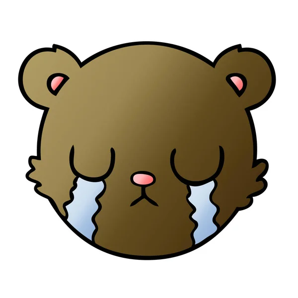 Милый Карикатурный Плюшевый Мишка Плачет — стоковый вектор