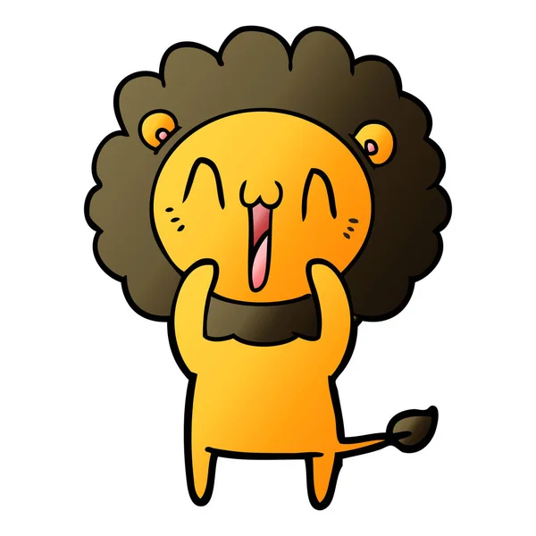 Vector Illustration Happy Cartoon Lion — Stock Vector