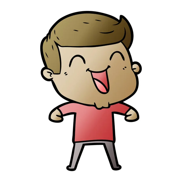 Vector Ilustración Dibujos Animados Hombre Riendo — Vector de stock