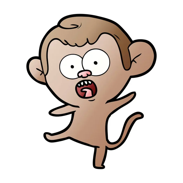 Εικονογράφηση Διάνυσμα Καρτούν Σοκαρισμένος Μαϊμού — Διανυσματικό Αρχείο