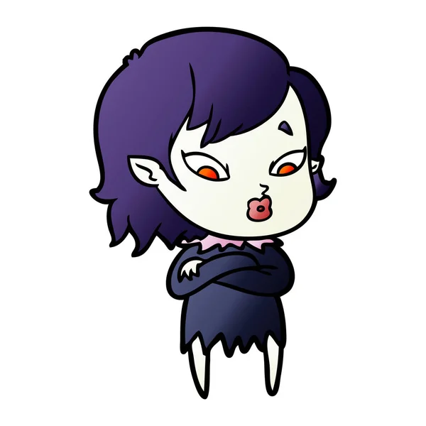 Bonito Cartoon Vampiro Menina —  Vetores de Stock