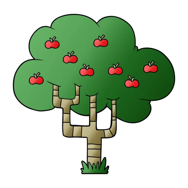 Vector Illustration Cartoon Apple Tree — Stock Vector