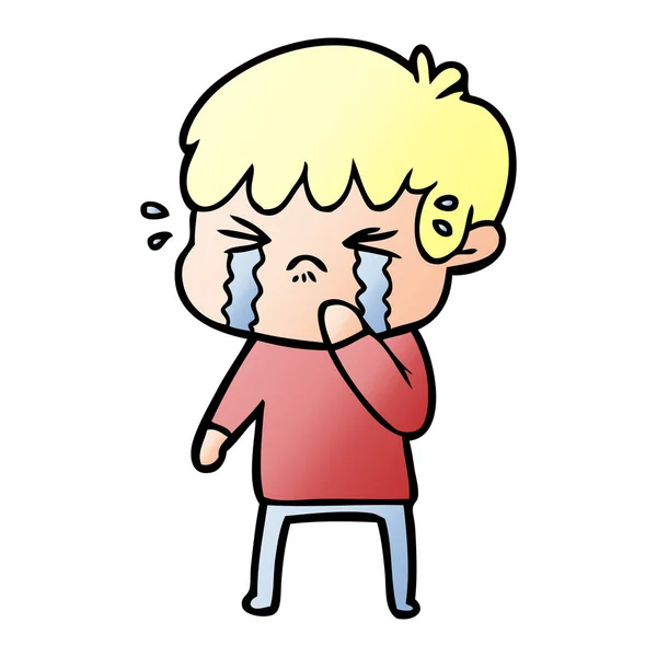 Векторна Ілюстрація Мультиплікаційного Хлопчика Плаче — стоковий вектор