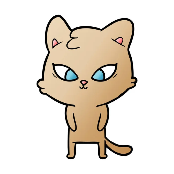 Vector Illustration Cute Cartoon Cat — Stock Vector