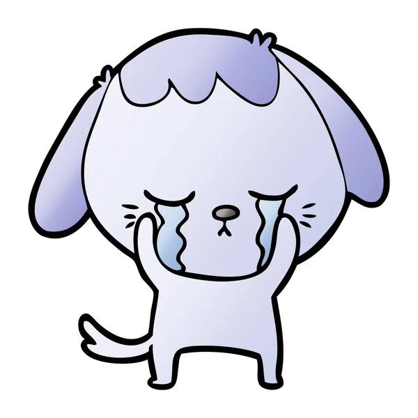 Chiot Mignon Pleurer Dessin Animé — Image vectorielle