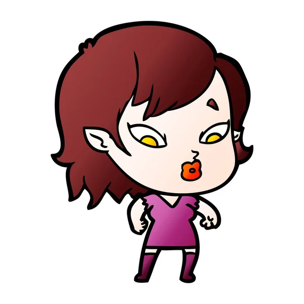 Cute Cartoon Vampire Girl — Stock Vector