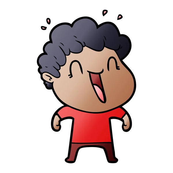 Vector Ilustración Dibujos Animados Hombre Feliz — Vector de stock