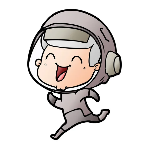 Vector Illustration Happy Cartoon Astronaut — Stock Vector