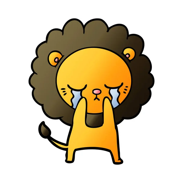 泣いて漫画ライオンのベクトル イラスト — ストックベクタ
