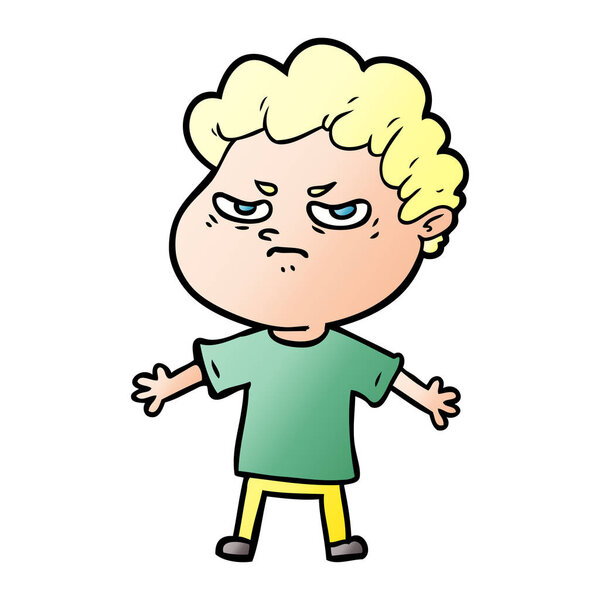 векторная иллюстрация разгневанного человека из мультика
